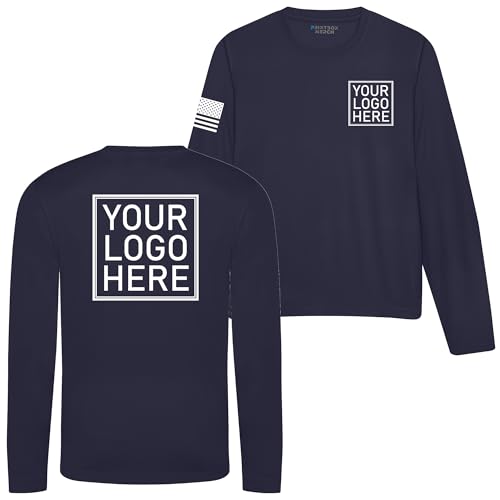 Custom Shirt for Men, Long Sleeve Dry Wicking Shirts for Men, UV Moisture Wicking Shirt, Construction Cool Workwear Black