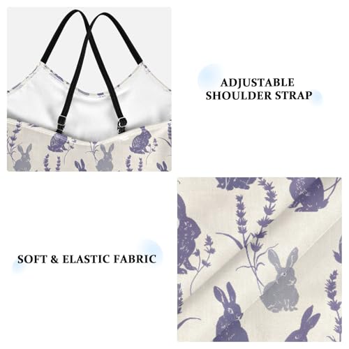 senya Girls Swimsuits One-Piece Swimwear Tie Bathing Suit Beach Summer Round Neck 5-6T Purple Rabbit Pattern3