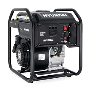 HYUNDAI Inverter Stromerzeuger HY3800i – 3.8 kW max. Leistung, Benzin Generator mit reinem Sinusstrom, 2x 230V, ECO-Modus, ideal für Camping, Baustelle und als Notstromaggregat