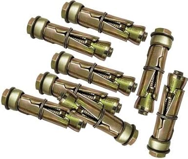Shree Balaji Nut & Bolt Set Nut & Bolt Set 6mm Wall Anchor Fasteners, Rust-Proof Expansion Screws for Concrete Walls (6 Pcs) (Aluminium)