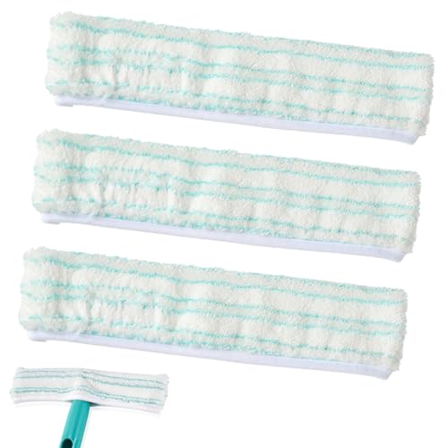 EPLZON Lot de 3 Housses de Rechange Lave-vitres Leifheit M 27 x 7 cm compatibles avec Les essuie-Glaces Leifheit Microfibre pour plaques en miroirs et fenêtres