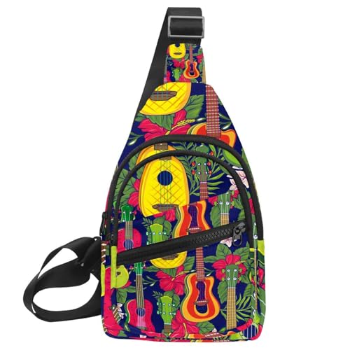 Mochila bandolera ligera para hombre que busca libertad de movimiento con diseño de guitarra