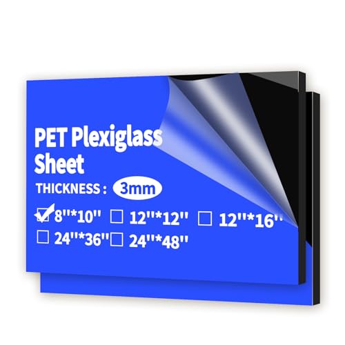 Image of Art3d (2 Pack) 1 /8 inch Thick Plexiglass Sheets in Black - 8 inchx10 inch Acrylic Sheets for Art Design,Craft Projects, Signs, DIY in Home, Wedding, Festival,Party,Office