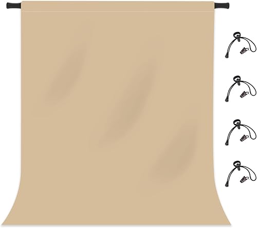 Miniatura 1 de KUKX030 - Telón de fondo de fotografía de color caqui de 5 x 7 pies, color beige sólido para retratos, transmisión y entrevistas