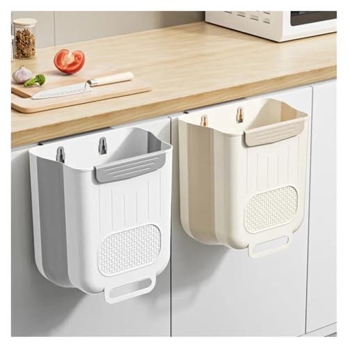 Basurero plegable colgante grande blanco para cocina miniatura 2