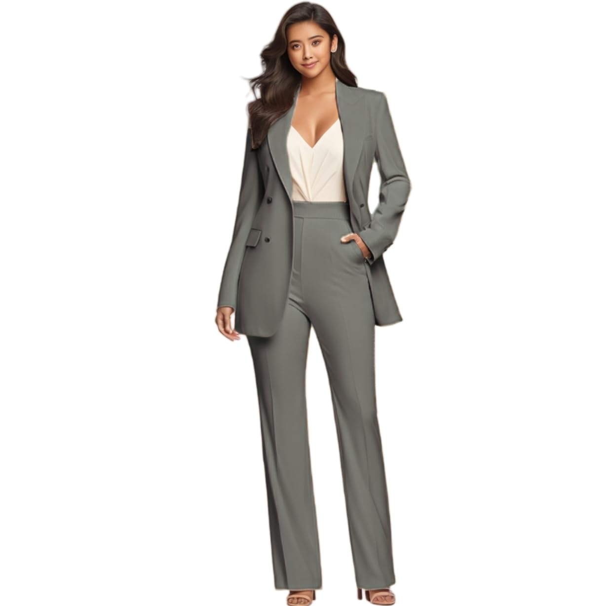 Womens Tuxedo 2 Piece Set Pant Suits for Women Dressy Wedding Guest Business Suits for Women