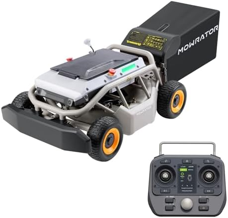 Mowrator Remote Control Lawn Mower S1 4WD 56V18Ah, Multi-Functions RC Lawn Mower with 1.5-4.3 Inch Cutting Height 21 Inch Real Blade for 75% Slope(37°) with Mowing 1.12 Acres