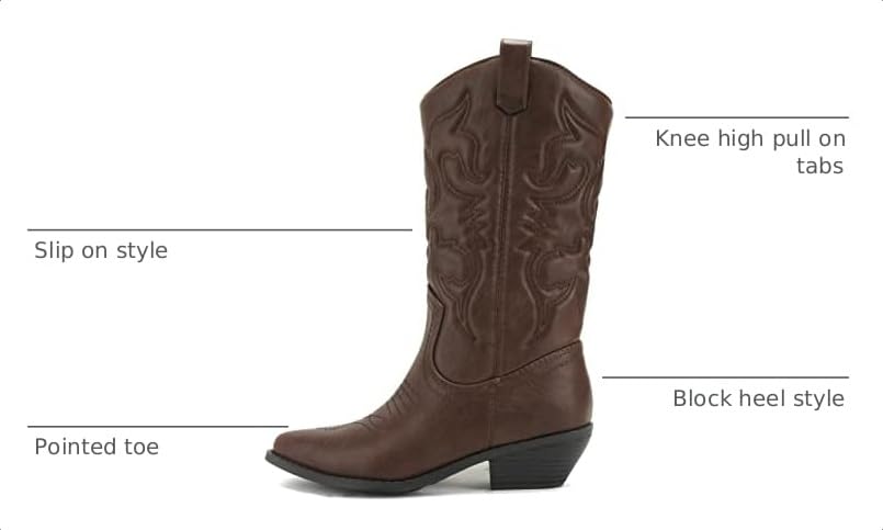 Image of Soda Women's Mug Round Toe Faux Suede Stacked Heel Western Ankle Bootie