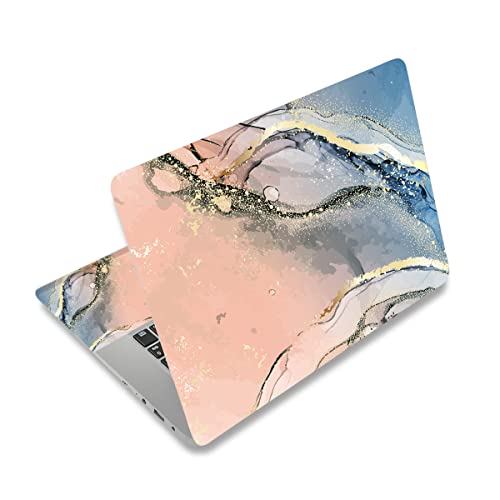 Vinilo para portátil AIMSA de 15.6 pulgadas con diseño de mármol rosa y azul