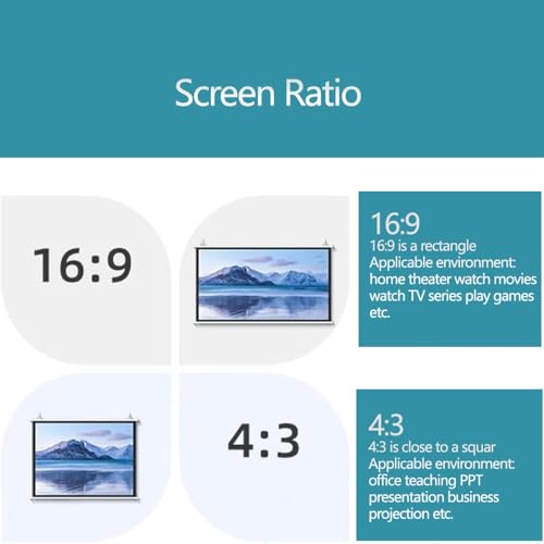 Pantalla de proyección manual 72in 16:9 blanco miniatura 4