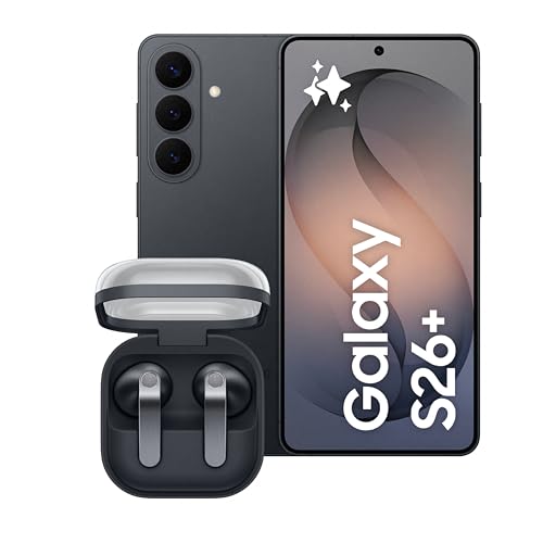 Samsung Galaxy S26+ con Galaxy Buds4, Smartphone AI con 3 anni di Garanzia, 512GB, 4900 mAh, Black, Auricolari open-type True Wireless Black