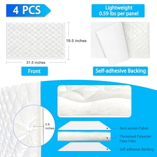 Coton auto-adhésif insonorisant blanc TroyStudio isolation phonique 1.3cm - 3