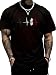 Heart Mexico Flag Heartbeat T-Shirt Women's Men Graphic Tee (Medium)