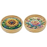 Bon matériau : le plateau en bois est fabriqué en bois de paulownia de haute qualité, durable et respectueux de l'environnement. La toile de peinture est fabriquée en lin de haute qualité, épais et a une bonne texture. L'outil Diamond Art est fabriqué en plastique, qui est durable et pas facile à déformer.