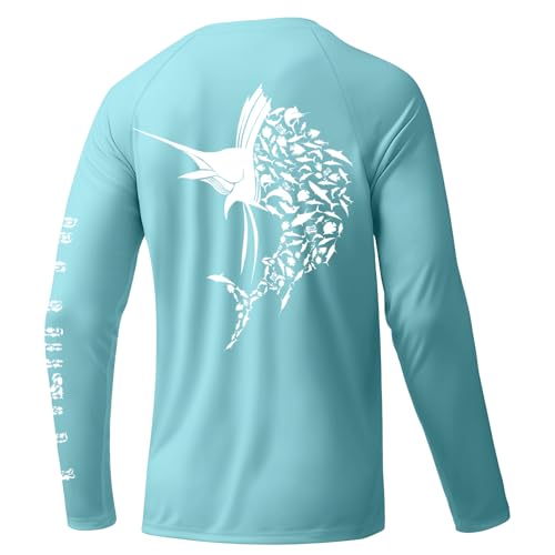 Palmyth Fishing Shirts for Men Sun Protection Long Sleeve T Shirt UPF 50+ Quick Dry Tee
