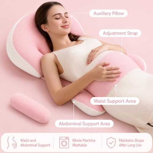 Image of Proliva Maternity Pillow | Dual Pregnancy Wedge Pillows for Back & Belly Support | Adjustable Butterfly Design | Travel-Friendly Pregnancy Pillow | Hypoallergenic Organic Cotton Cover