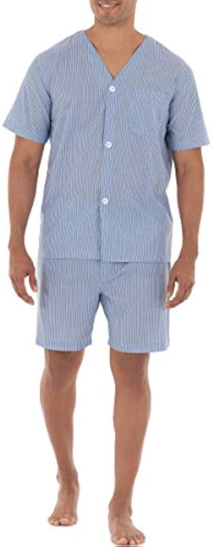 Fruit of the Loom Men's Broadcloth Short Sleeve Pajama Set