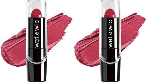 Image of wet n wild Silk Finish Lipstick, Hydrating Rich Buildable Lip Color, Formulated with Vitamins A,E, & Macadamia for Ultimate Hydration, Cruelty-Free & Vegan - In The Near Fuchsia (Pack of 2)
