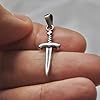 Sword Pendant Sterling Silver 925 Dagger Necklace Charm Minimalistic Unisex Handmade Jewelry #2
