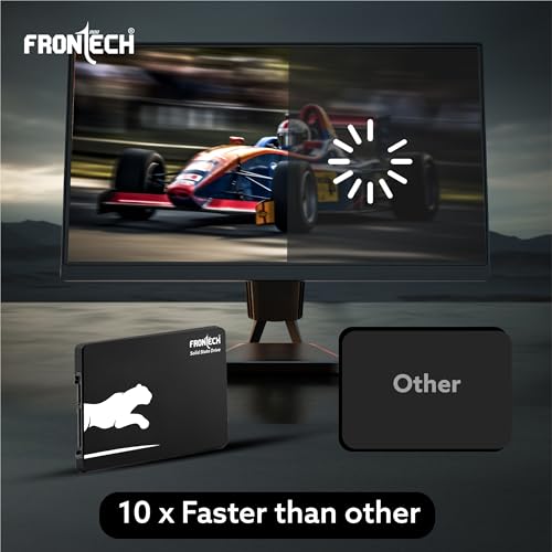Image of FRONTECH 256GB Internal SSD, 2.5 SATA3, QLC+SMI, Low Energy Consumption, Ultra Fast with Read /Write Speed Upto 540 /470 Mbps, (SSD-0041, Black & White)