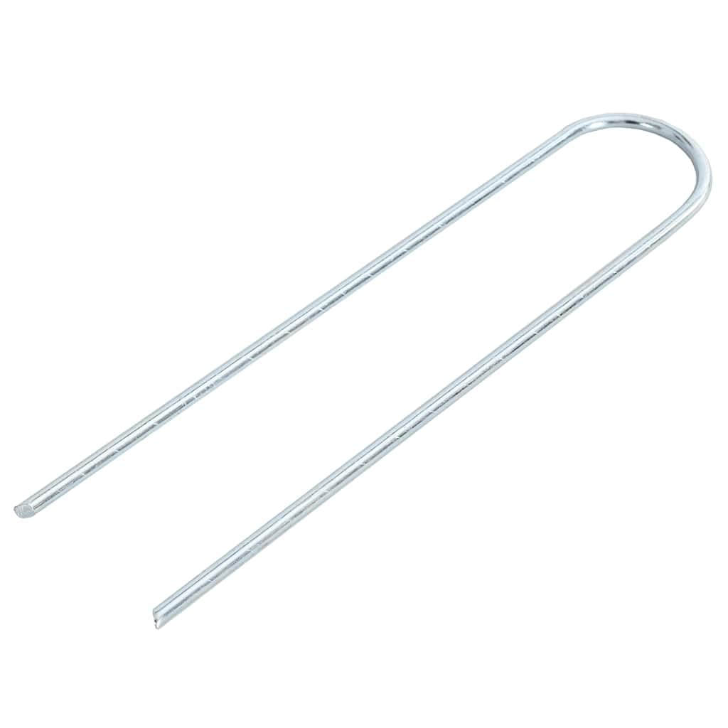 Mangloder - Ancoraggio a forma di U, 15 x 3, in acciaio zincato, robusto e durevole, per giardino, campeggio, picchetti per tenda, tiranti, pellicole protettive, fissaggio per cavi, resistente alle
