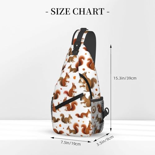 Bolso bandolera con estampado de ardilla para senderismo miniatura 3