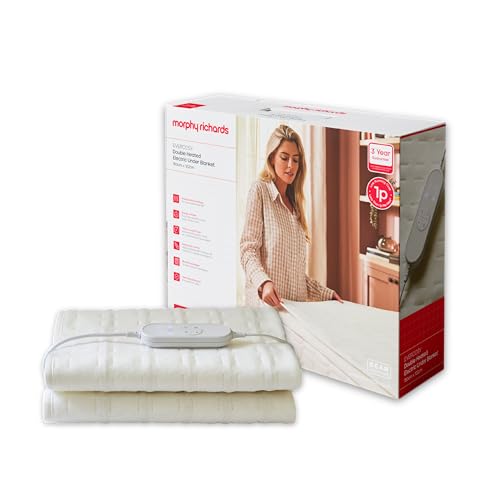Morphy Richards EverCosy Electric Under Blanket, Double, 150x122cm, For Back Pain and Cold Nights, 9 Heat Settings, 9hr Timer, BEAB Approved, 3p/hr Cost, 600121, Cream