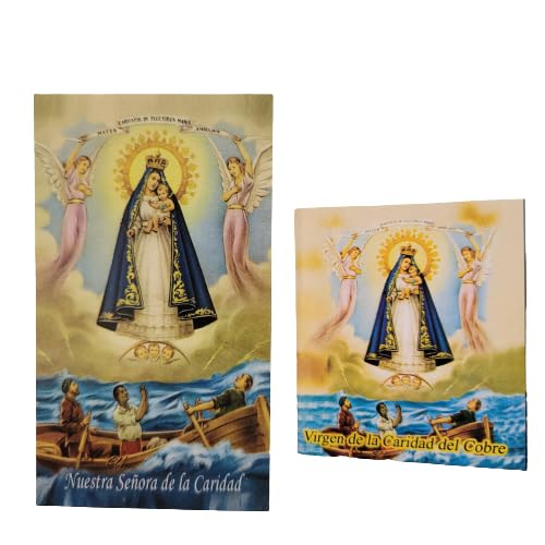 Miniatura 2 de Our Lady of Charity Oval Medal 1" with Our Lady of Charity Religious Holy Card Prayer, Caridad Del Cobre Virgin Mary