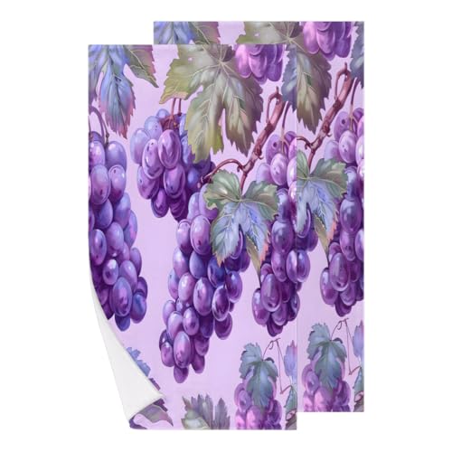 Pack de 2 Ultraabsorbente Pareo Vino Grs Fruta de Verano Cara Manta de Playa Toalla de Camping para Yoga,Deportes,Niños 40X70cm
