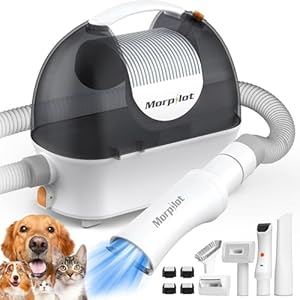 Morpilot Aspirador Para Mascotas, Máquina cortar pelo perros de 3L, Succión Potente 12000Pa, Aspiradora Multifunción 5 en 1 Para Cuidado De Mascotas