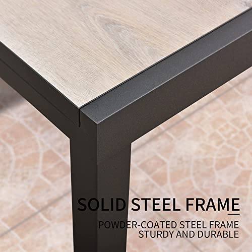 Purple Leaf 7-Piece Outdoor Patio Dining Set With Expandable Metal Table And Swivel Chairs For Outside Porch Deck Balcony Backyard Modern Outdoor Dining Furniture Sets #TOP7