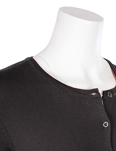 Maysix Apparel Long Sleeve Button Down Round Crew Neck Knit Sweater Cardigan For Women Charcoalgray M #TOP4