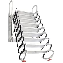 BKEKM Wall Hanging Telescopic Ladder Alloy Extension Loft Step Ladder Carbon Steel Load 500kg/1102 Lb Pull Down Folding Ladder