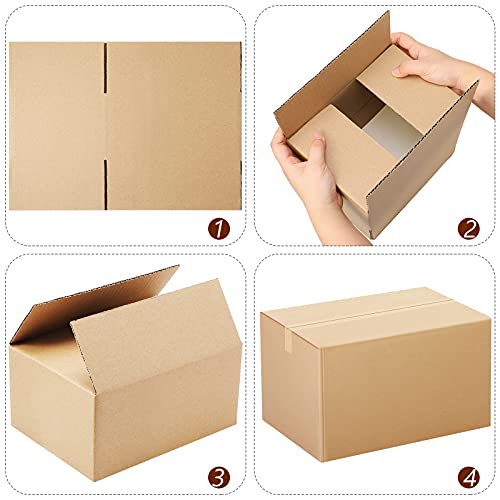 Image of Outus 32 Pack Corrugated Cardboard Boxes, Small, Kraft Color