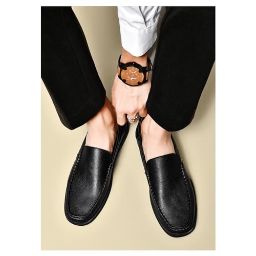 Mens Genuine Leather Slip-on Loafers Casual Hollow Breathable Comfort Penny Loafers Shoes Soft Sole Flat Dress Driving Causal Shoes2