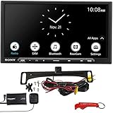 Sony XAV-AX4000 7' 2-DIN Car Stereo w/ Backup Camera & SiriusXM Tuner Bundle. Wired + Wireless...