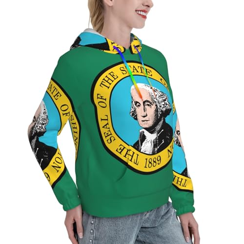 Sweat à capuche drapeau Washington parfait pour vos sorties d'automne