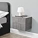 [en.casa] Wandschrank 40x29x30cm Wandregal Betonoptik Nachttisch Hängeregal mit 2 Schubladen Wandboard Wand-Schuhblade Nachtschrank