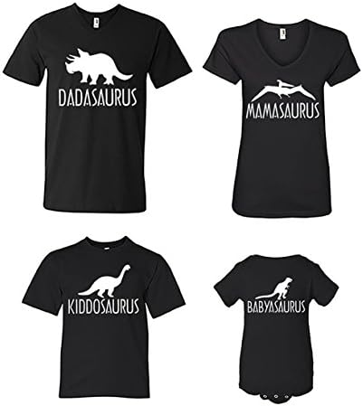 Fasciino Dinosaur Family Matching T‑Shirts – Dad, Mom, Kids & Baby | Matching Family Outfit for Photos & Gifts