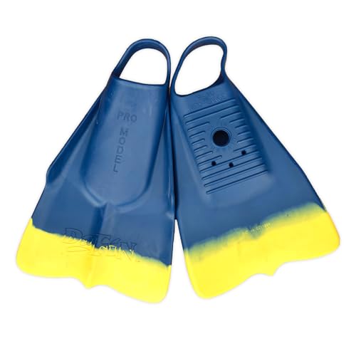 DaFin Original Swim Fin | Navy/Yellow | L | for Bodyboarding Bodysufing Snorkeling Diving Pool Training