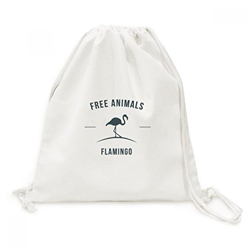 Sac à dos cordon flamant rose bleu en toile pour voyage et sport