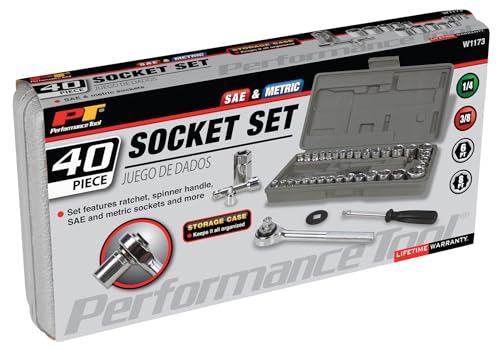 40-Piece SAE and Metric Socket Set for Mechanics