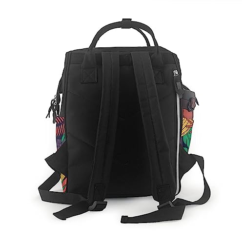 Sac à couches multicolore à motif de feuilles tropicales - 3
