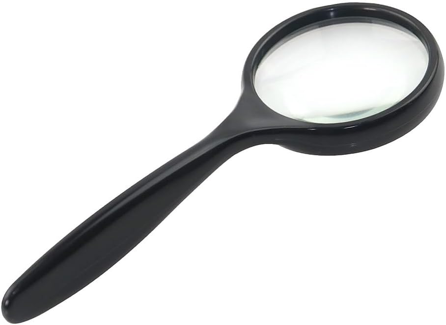 JSEIAJB Handheld Magnifying Glass with A Crank Handle for Reading Books and Newspapers(75mm)