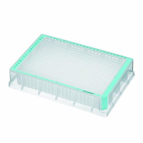 Eppendorf 951031488 Standard Deepwell Plate with 384 Wells, 200 microliter Volume, Blue Border (Pack of 120)