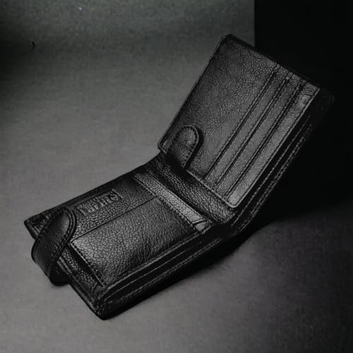 MORUCHA Black Wallet For Mens | Genuine Soft Nappa Leather RFID Blocking | High Capacity Stylish Wallet Purse | Designed For Up To 6 Cards, ID, Coins And Cash | Gift Boxed | M-254