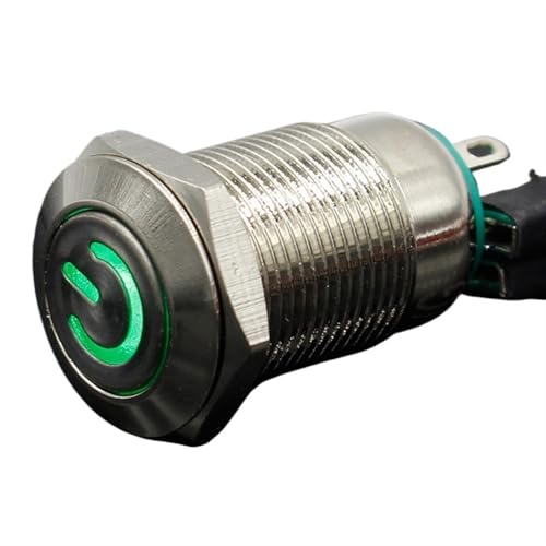 Botón de bloqueo 12mm metálico 220V LED azul para control de maquinaria 3