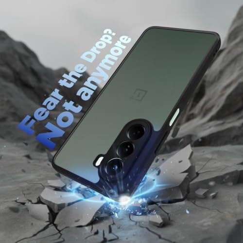 Image of RIGGEAR Shockproof Sleek Hybrid Armor Back Cover Case for OnePlus Nord CE6 Lite 5G / Nord CE 6 Lite 5G (Smoke Black Matte PC + Black TPU Bumper)
