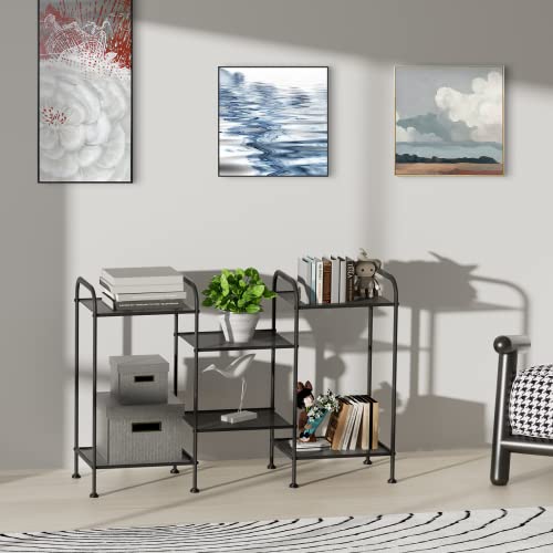 Dmplus 3-Tier Storage Rack, Industrial Style Extendable Plant Stand With Adjustable Shelf, Standing Shelf Units For Kitchen, Bathroom, Office, Living Room, Balcony, Kitchen, Charcoal Black Ssr01B #TOP4