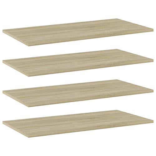 Snsowed Estante estantería 4 uds contrachapada Roble Sonoma 80x40x1,5cm, Baldas Pared, Estanteria Pared, Estante Pared, Baldas Flotantes Pared, Repisas De Pared, Estantes Cocina - SPU:805336